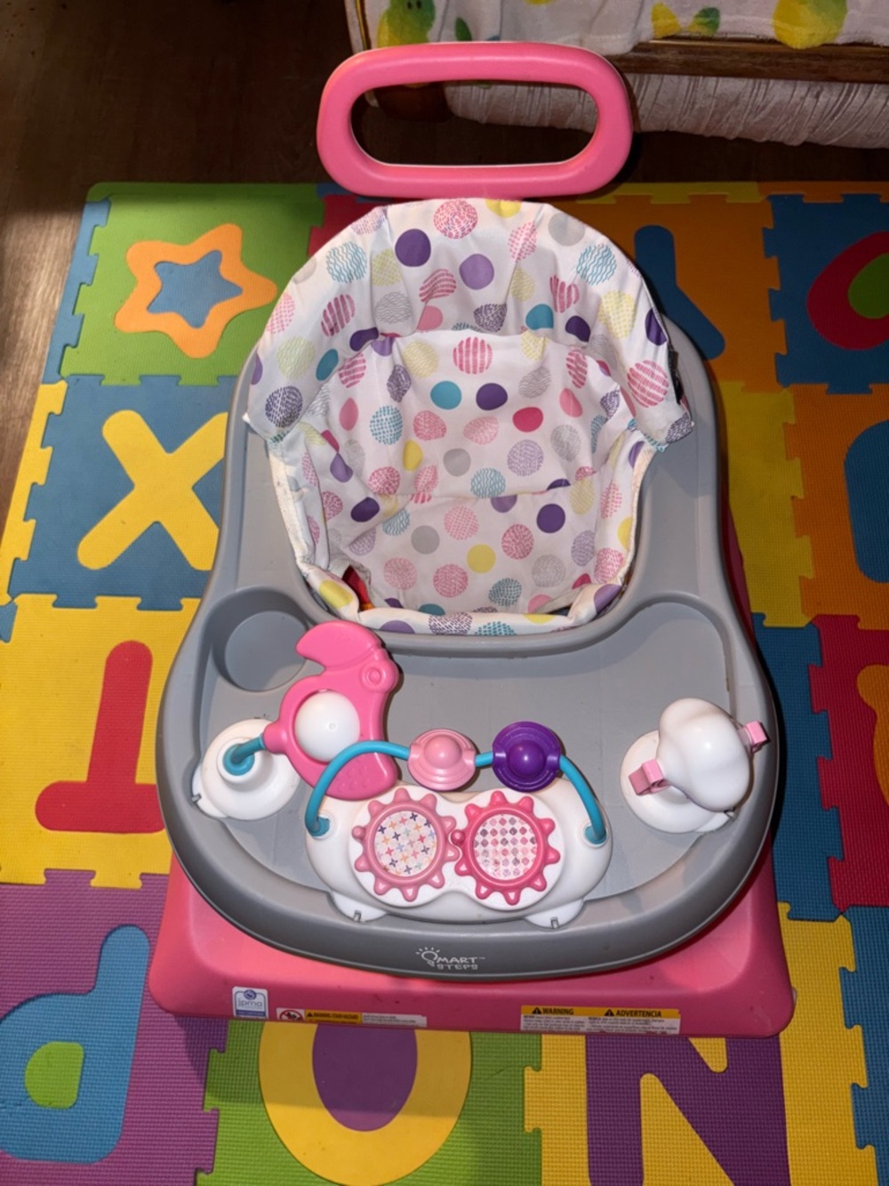 Pink Baby Activity Walker with Polka Dot Seat $30 OBO